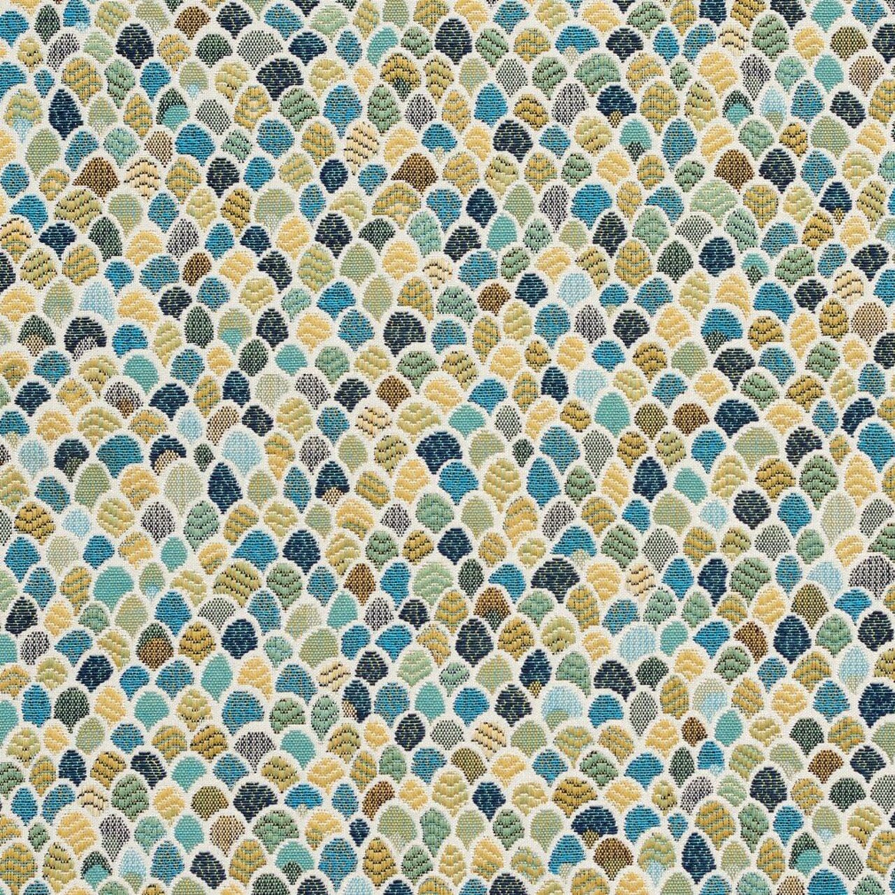 Aqua Green Abstract Small Scale Woven Pattern Upholstery Fabric by The Yard - SKU: Venice Teal